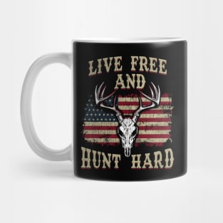 Live Free and Hunt Hard Patriotic Hunting USA Mug